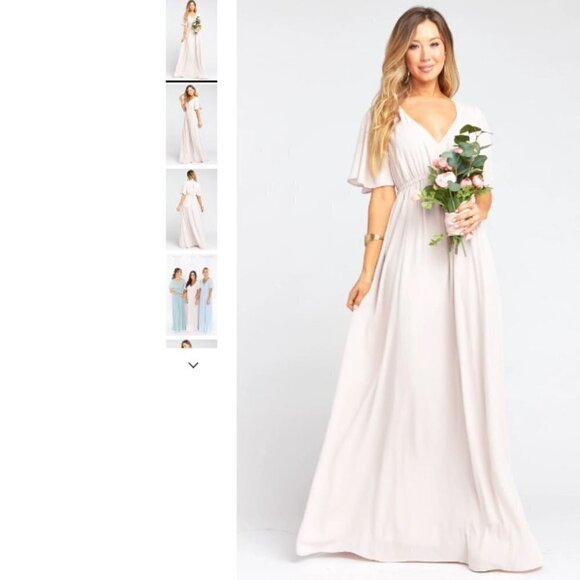 Show Me Your MuMu Emily Empire Maxi Dress Show Me The Ring Crisp (pale pink) S - Picture 1 of 8